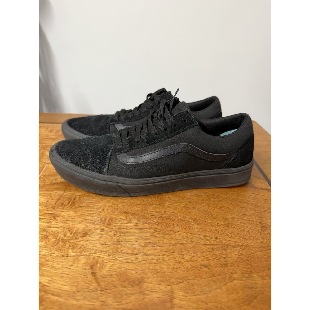 VANS OLD SKOOL Men’s 10 UNISEX in Black Black Suede Skater Grunge 90s Comfycush - Picture 2 of 8